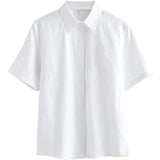 Fashion Button Up Chiffon Silk Shirt Vintage Blouse Women White Office Lady Long Sleeves Female Loose Street Shirts