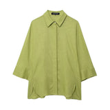 Explosion Women's Wide-Sleeved Linen Shirts Tight Straight Pants