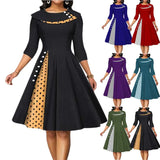 Retro Printing Dot Cinched Swing