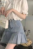 Women Peter Pan Collar Shirt Y2k Puff Sleeve Sweet White Summer Short Length Ruffles Chemises Femme Korean Versatile Crop