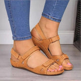 New 43 Large-Size Thick Bottom Heel Women's Shoes Magic Buckle With