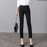 Pencil Pants 2019 Autumn High Waist Stretchy Ankle-length Workwear Female Office Trousers Solid Casual Slim Woman