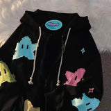 Kawaii Zip Up Sweatshirts Oversized Sweet Lolita Girly Harajuku Hoodie Women Cat Ear Japanese Style Cute Hooded