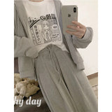 Gray Joggers Sweatpants Women Harajuku Streetwear High Waist Harem Wide Leg Pants Korean Casual Loose Sports Trousers