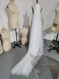 Two Layer Wedding Veil 2.5M Length Long Tulle Bridal Veils With Comb Ivory White 2T Bride Veils Wedding