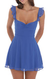 And Summer 2025 New Sweet Solid Color Chiffon Bare Back With Dress Temperament Commuting Women's