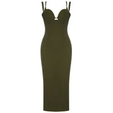Bandage Dress Women Summer 2021 New Spaghetti Strap Bodycon Party Club V Neck Ladies