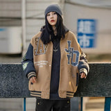 Embroidery Eyeball Woman Jacket Loose Baseball Uniform Purifying Coat HighStreet men Tops Flocking Winter