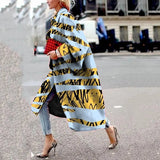 Long Flared Sleeves Printed Loose