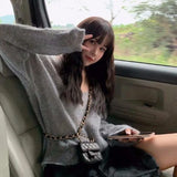 Streetwear Sweater Women Korean Hollow Out Sun-Proof Knitted Pullovers Summer V Neck See Through Jumper Solid Knitwear