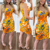 Women Chic Tank All Over Print with Butterfly Pattern Mini Sexy Party Bodycon