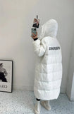 Winter Women 90% White Duck Down Coat Thick X-Long Puffer Jacket Large Size Loose Warm Overcoat Female Hooded