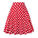 Women Midi Pleated Skirts Vintage 50s 60s Flower Printed Summer Ball Gown High Waist Audrey Hepburn Retro Swing Skater