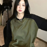 Vintage Raglan Long Sleeve Oversized SweatshirtOutfit
