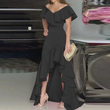 Women's Long Skirt Elegant V-neck Irregular
