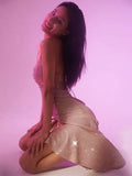 Glitter Dresses for Women Straped Criss-Cross Bandage Backless Mermaid Dresses Club Wear Evening Party Sequins