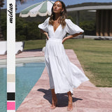 Summer Advanced Sense Vacation Style Deep V Puff