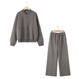 Autumn Zipper Bomber Jacket Jacket + Velvet Trousers Women's