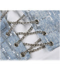 Women's Summer Chain Strap Crop Top Sexy Y2k Casual Chic Vintage Off Shoulder Hollow Out Sequins Blue Tank Top Vest Korean