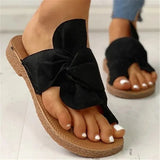 Summer Plus Size Fashion Outdoor Sandals Slippers Bow Soft Bottom Beach Slippers Flat Women Sandals Zapatillas