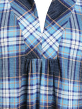 Tops Turn-Down Collar Size Plaid Tunic Autumn Female Long Shirts Streetwear Casual Loose Women Tee T