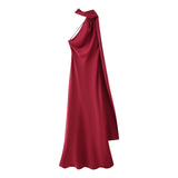 Women's Explosive Silk And Tedish Texture With Hanging Neck