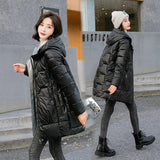 New Winter Thicken Women's Puffer Coat Glossy Warm Hooded Long Cotton Padded Jacket Ladies Winter Down Cotton