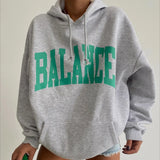Contrast Vintage Logo Graphic Pullover HoodieOutfit