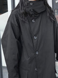 Spring Autumn Long Oversized Black Trench Coat with Hood Dark Academia Aesthetic Luxury Designer Clothes for Women