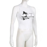 Guitar Ribbed Cropped Tank TopOutfit