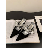 Small Fragrant Feng Tuk-Head Half-Slipper Fairy Shoes Wear 2025 New Spring And Summer Bow High And Cool