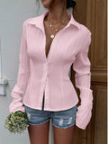 Button Cuffs With Long-Sleeved Lace-Up