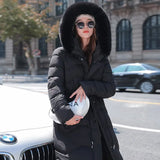 2022 New Winter Jacket Women's Warm Fashion Drawstring Fur Hooded Coat Long Parkas Women's Thick Clothes