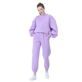 Winter Women's Tracksuit Hoodies Pants Suit Oversized Casual Fleece Two Piece Set Sports Sweatshirts Pullover