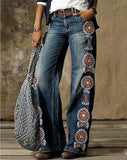 Zingj Plus Size Casual Pants Thin Jeans Wide Leg Pants-Outfit