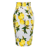 Summer Bandage Skirt Women Bodycon Skater Midi Length Ladies Retro Vintage Casual High Waist Work To Wear Sheath