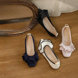 Shoes] Egg Roll Lotus Leaf Tip Flat Sole Single Shoe New French Temperament Soft Sole Comfortable Flying Women