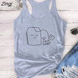 A Tea Shirt Printing Funny Women Tank Tops Sleeveless Summer Casual 90s Tee Shirt Female Harajuku Loose Tops Women