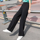 Cotton Linen Oversize Streetwear Women Wide Leg Pants Summer Elastic High Waist Y2k Trousers Loose Harajuku Casual