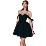 Spaghetti Strap Bandages Dress Sexy Off Shoulder Patchwork Clothes 2022 New Summer Women