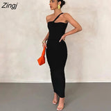 Green Sexy Backless Ruched Long Dress Asymmetrical Shoulder Draped Slim Wrap Hip Bodycon Women Elegant Party
