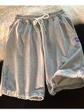 shorts women solid color half pants 2022 summer new Korean fashion preppy style casual loose high waist straight