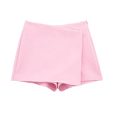 Solid High Waist Skort-Outfit
