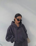 Basic Solid Hooded Tracksuit SetOutfit