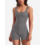 Bare Back One-Word Collar Sleeveless Jumpsuit Folded Three-Point Jumpsuit