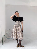 Designer Tops Women 2021 Summer Ruffle Short Sleeve Blouse Elegant Black High Fashion Tops And Blouses