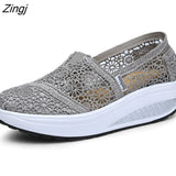 Fashion Women's Thick-soled Breathable Mesh Non-slip Sports Fitness Rocker Ladies Sneakers Walking Shake