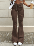Distressed Stretch Flare Jeans- Outfit