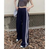 4Xl Striped Sweatpants Women Harajuku Casual Wide Leg Pants Streetwear Oversized Joggers High Waist Baggy Sports