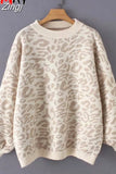 Women's Zipper Sweater Polo Oversized Pink Soft Knitted Sweaters Pullover Female Loose Thermal Sweaters for